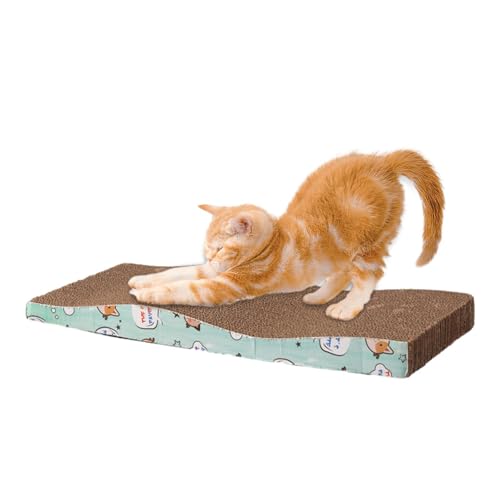 Katzenkratzer aus Pappe - Kratzmatte doppelseitig | Gewelltes Katzenboden-Kratzpad, vielseitig einsetzbarer Katzenschaber zum Schutz von Couch-Teppichen, Möbeln, Sofas und zum Schleifen von Boiler von boiler