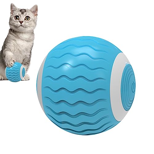 boiler Intelligenter interaktiver Katzenspielzeugball | Elektrischer, Sich selbst bewegender Katzenball,360° automatisch drehbarer, wiederaufladbarer, pfotenfreundlicher Silikonball von boiler