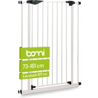bomi Türschutzgitter Extrahoch 107 cm - Mira 73-81 cm in Weiß für Hunde & Katzen von bomi