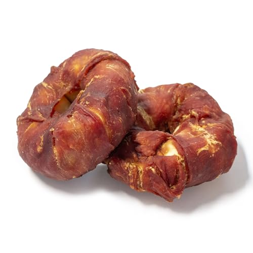Bontoy 2 Donuts ummantelt mit Entenfleisch Größe L I ca. 200g I Kauspass für den Hund I Leckerli I Belohnung von bontoy