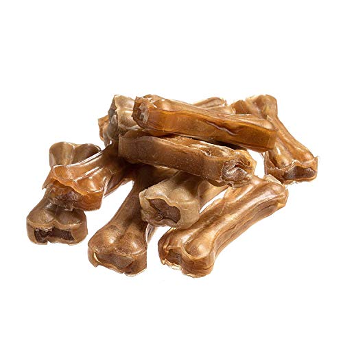 Bontoy Hundekauknochen I 40 Stück x 8 cm I Naturprodukt aus Reiner Rinderhaut I proteinreich und gut für die Kaumuskulatur ihres Hundes von bontoy