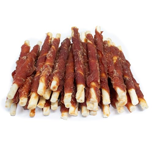 Bontoy I Kaustangen ummantelt mit Entenfleisch I ca. 12cm I 400g I Hundesnack I Belohnung für ihren Hund I Leckerli I Kauspaß I Kausnack von bontoy