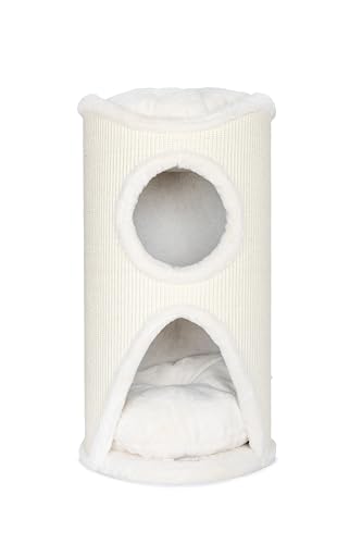 Bontoy Katzenturm Mukki Creme I mit 2 Höhlen I große Liegefläche I 75 cm höhe I Stabiler Stand I mit Sisalmatte umwickelt I Kissen herausnehmbar Bontoy Katzenturm Mukki Creme I mit 2 Höhlen I große Liegefläche I 75 cm höhe I Stabiler Stand I mit Sisalmatte umwickelt I Kissen herausnehmbar von bontoy