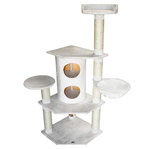 Bontoy Kratzbaum Betty Pro in weiß I 65 x 65 x 176 cm I mit 12 cm Sisalstämme I großes Katzenhaus I auch für große Katzen geeignet I Stabiler Katzenkratzbaum Bontoy Kratzbaum Betty Pro in weiß I 65 x 65 x 176 cm I mit 12 cm Sisalstämme I großes Katzenhaus I auch für große Katzen geeignet I Stabiler Katzenkratzbaum von bontoy