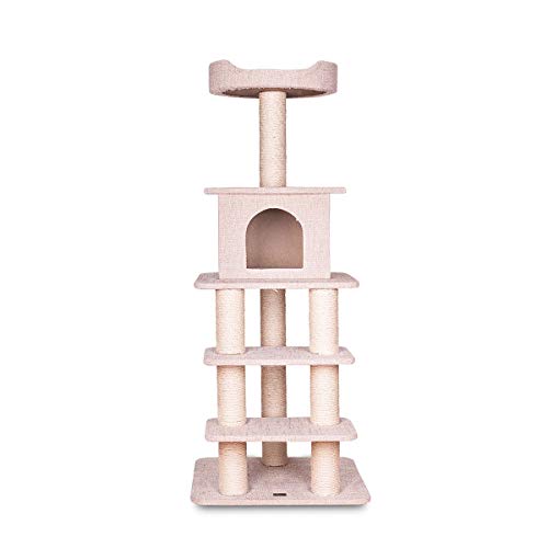 Bontoy Kratzbaum Carlo in Creme I 55,5 x 50,5 x 130 cm I mit 8 cm Sisalstämmen I auch für große Katzen geeignet I Spielen I Kratzen I Ausruhen I Treppe zur Höhle Bontoy Kratzbaum Carlo in Creme I 55,5 x 50,5 x 130 cm I mit 8 cm Sisalstämmen I auch für große Katzen geeignet I Spielen I Kratzen I Ausruhen I Treppe zur Höhle von bontoy
