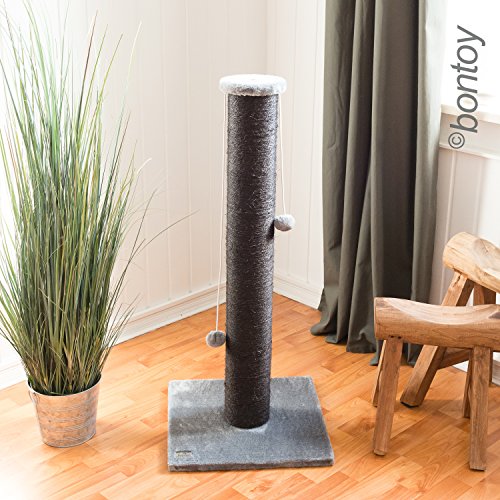 Bontoy Kratzstamm Paul I 40 x 40 x 90 cm I Stabiler Stand I mit Zwei Spielbällen I Kratzen I Spielen von bontoy