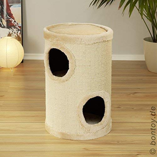 Bontoy Kratztonne Buddy in Creme I 36 cm x 55 cm I mit weichem Liegebett I Zwei Höhlen Bontoy Kratztonne Buddy in Creme I 36 cm x 55 cm I mit weichem Liegebett I Zwei Höhlen von bontoy
