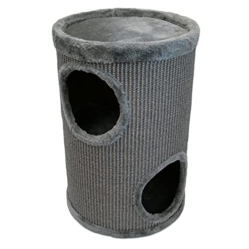 Bontoy Kratztonne Buddy in grau I 36 cm x 55 cm I mit weichem Liegebett I Zwei Höhlen Bontoy Kratztonne Buddy in grau I 36 cm x 55 cm I mit weichem Liegebett I Zwei Höhlen von bontoy