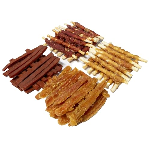 Multipack Streifen & Kaustangen, 4 x 150g I Kauspass für Hunde I Entenstreifen I Hühnchenstreifen I Kaustange mit Huhn I Kaustange mit Ente I Leckerli I Belohnung Multipack Streifen & Kaustangen, 4 x 150g I Kauspass für Hunde I Entenstreifen I Hühnchenstreifen I Kaustange mit Huhn I Kaustange mit Ente I Leckerli I Belohnung von bontoy