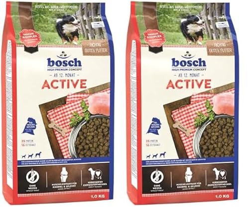 Bosch HPC Active | Hundetrockenfutter für ausgewachsene Hunde Aller Rassen mit gesteigerter Aktivität | 1 x 3 kg (Packung mit 2) von bosch TIERNAHRUNG