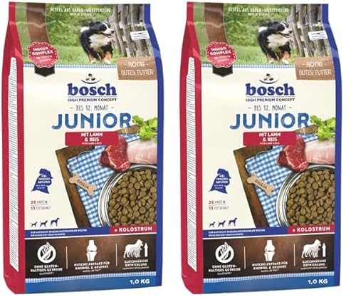Bosch HPC Junior mit Lamm & Reis | Hundetrockenfutter zur Aufzucht ernährungssensibler Welpen | 1 x 3 kg (Packung mit 2) von bosch TIERNAHRUNG