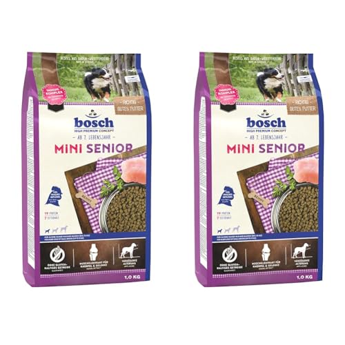 Bosch HPC Mini Senior | Hundetrockenfutter für ältere Hunde Kleiner Rassen (bis 15 kg) | 1 x 1 kg (Packung mit 2) von bosch TIERNAHRUNG