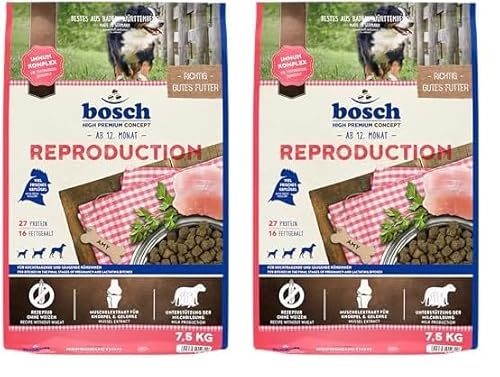 Bosch HPC Reproduction | Hundetrockenfutter für hochtragende und säugende Hündinnen | 1 x 7.5 kg (Packung mit 2) von bosch TIERNAHRUNG