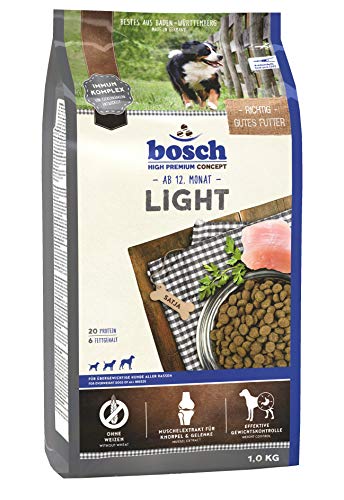 bosch HPC Light | Hundetrockenfutter für übergewichtige Hunde aller Rassen | 1 kg von bosch TIERNAHRUNG