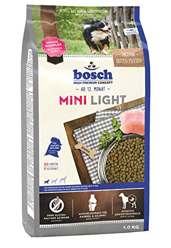 bosch HPC Mini Light | Hundetrockenfutter für übergewichtige Hunde kleiner Rassen (bis 15 kg), 5 x 1 kg von bosch TIERNAHRUNG