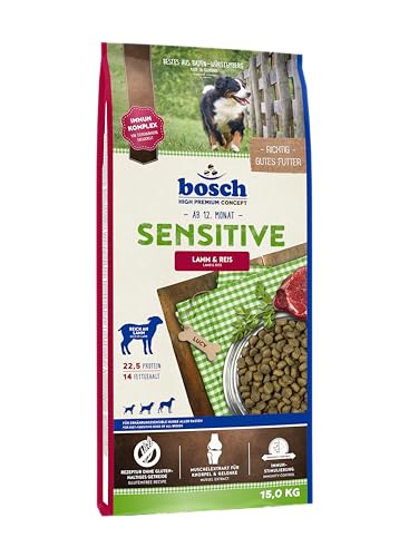 bosch HPC Sensitive Lamm & Reis | Hundetrockenfutter für ernährungssensible Hunde aller Rassen | 1 x 15 kg von bosch TIERNAHRUNG