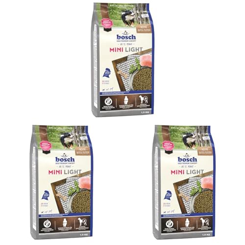 Bosch HPC Mini Light | Hundetrockenfutter für übergewichtige Hunde Kleiner Rassen (bis 15 kg) | 1 x 1 kg (Packung mit 3) von bosch TIERNAHRUNG