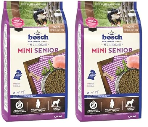 Bosch HPC Mini Senior | Hundetrockenfutter für ältere Hunde Kleiner Rassen (bis 15 kg) | 1 x 2.5 kg (Packung mit 2) von bosch TIERNAHRUNG