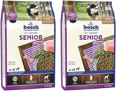 Bosch HPC Senior | Hundetrockenfutter für ältere Hunde Aller Rassen | 1 x 2.5 kg (Packung mit 2) von bosch TIERNAHRUNG