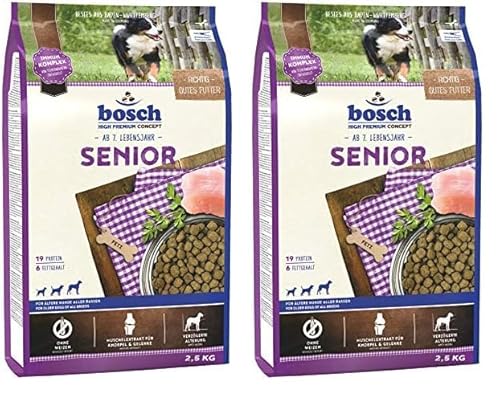 Bosch HPC Senior | Hundetrockenfutter für ältere Hunde Aller Rassen | 1 x 2.5 kg (Packung mit 2) von bosch TIERNAHRUNG