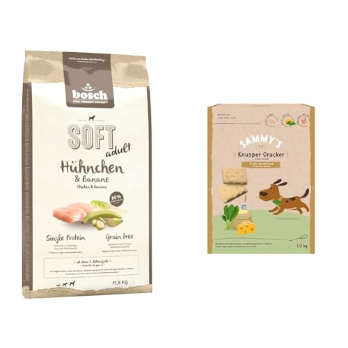 Bundle: bosch HPC SOFT Hühnchen & Banane | halbfeuchtes Hundefutter für ausgewachsene Hunde aller Rassen | 1 x 12.5 kg + Sammy´s Knusper-Cracker | mit Käse- und Spinatfüllung | 1 x 1 kg Bundle: bosch HPC SOFT Hühnchen & Banane | halbfeuchtes Hundefutter für ausgewachsene Hunde aller Rassen | 1 x 12.5 kg + Sammy´s Knusper-Cracker | mit Käse- und Spinatfüllung | 1 x 1 kg von bosch TIERNAHRUNG