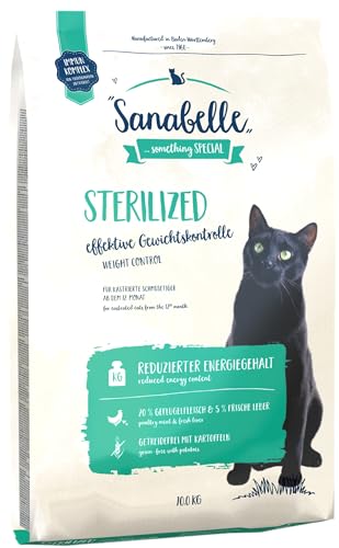 Sanabelle Sterilized | Katzentrockenfutter mit vermindertem Energiegehalt für übergewichtige & kastrierte Katzen | 1 x 10 kg von Sanabelle