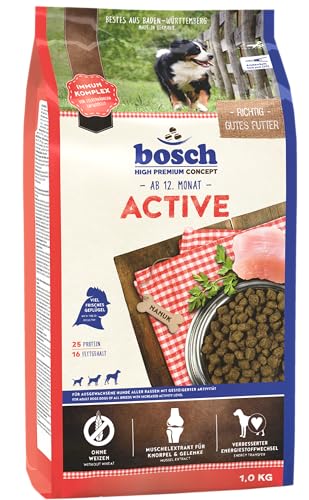 bosch HPC Active | Hundetrockenfutter für ausgewachsene Hunde aller Rassen mit gesteigerter Aktivität | 1 x 1 kg von bosch Tiernahrung