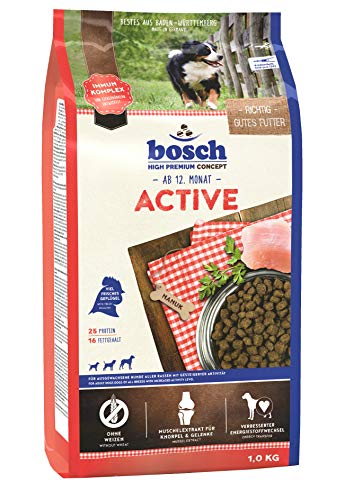 bosch HPC Active | Hundetrockenfutter für ausgewachsene Hunde aller Rassen mit gesteigerter Aktivität, 5 x 1 kg von bosch TIERNAHRUNG