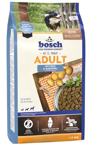 bosch HPC Adult mit Fisch & Kartoffel | Hundetrockenfutter für ausgewachsene Hunde aller Rassen | 1 x 1 kg von bosch TIERNAHRUNG