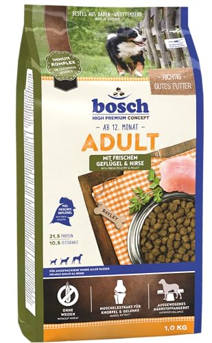 bosch HPC Adult mit frischem Geflügel & Hirse | Hundetrockenfutter für ausgewachsene Hunde aller Rassen | 1 x 3 kg von bosch TIERNAHRUNG