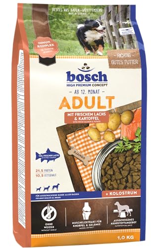 bosch HPC Adult mit frischem Lachs & Kartoffel | Hundetrockenfutter für ausgewachsene Hunde aller Rassen | 1 x 1 kg von bosch TIERNAHRUNG