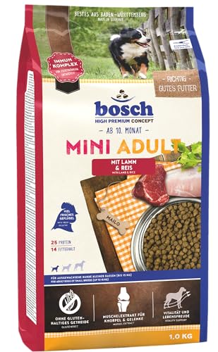 bosch HPC Mini Adult mit Lamm & Reis | Hundetrockenfutter für ausgewachsene Hunde kleiner Rassen (bis 15 kg) | 1 x 1 kg von bosch TIERNAHRUNG