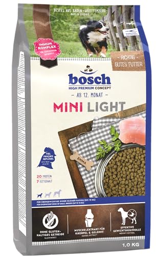 bosch HPC Mini Light | Hundetrockenfutter für übergewichtige Hunde kleiner Rassen (bis 15 kg) | 1 x 1 kg von bosch Tiernahrung