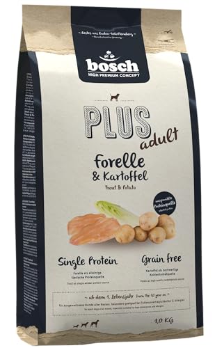 bosch HPC PLUS Adult Forelle & Kartoffel | Hundetrockenfutter für ausgewachsene Hunde aller Rassen | Single Protein | grain-free | 1 x 1 kg von bosch TIERNAHRUNG