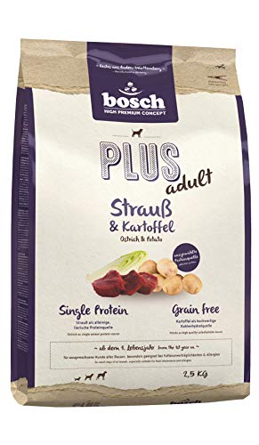 bosch HPC PLUS Adult Strauß & Kartoffel | Hundetrockenfutter für ausgewachsene Hunde aller Rassen | Single Protein | grain-free | 1 x 2.5 kg von bosch TIERNAHRUNG