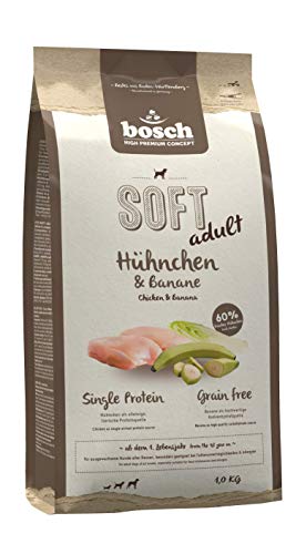 bosch HPC SOFT Hühnchen & Banane | halbfeuchtes Hundefutter für ausgewachsene Hunde aller Rassen | Single Protein | grain-free | 1 x 1 kg von bosch TIERNAHRUNG