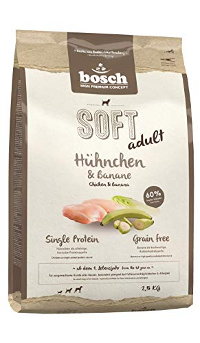 bosch HPC SOFT Hühnchen & Banane | halbfeuchtes Hundefutter für ausgewachsene Hunde aller Rassen | Single Protein | grain-free | 1 x 2.5 kg von bosch TIERNAHRUNG