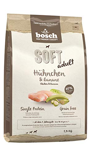 bosch HPC SOFT Hühnchen & Banane | halbfeuchtes Hundefutter für ausgewachsene Hunde aller Rassen | Single Protein | grain-free | 1 x 2.5 kg von bosch Tiernahrung