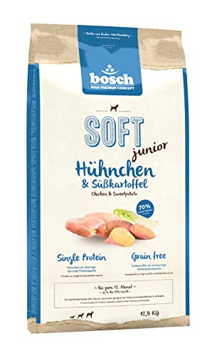 bosch HPC SOFT Junior Hühnchen & Süßkartoffel | halbfeuchtes Hundefutter für wachsende Hunde aller Rassen | Single Protein | grain-free | 1 x 12.5 kg von bosch TIERNAHRUNG