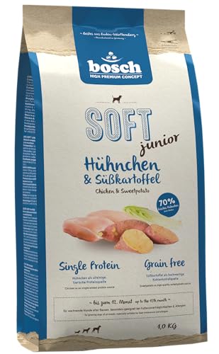 bosch HPC SOFT Junior Hühnchen & Süßkartoffel | halbfeuchtes Hundefutter für wachsende Hunde aller Rassen | Single Protein | grain-free | 1 x 2.5 kg von bosch TIERNAHRUNG
