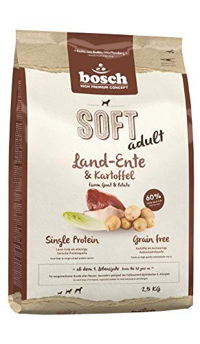 bosch HPC SOFT Land-Ente & Kartoffel | halbfeuchtes Hundefutter für ausgewachsene Hunde aller Rassen | Single Protein | grain-free | 1 x 2.5 kg von bosch TIERNAHRUNG