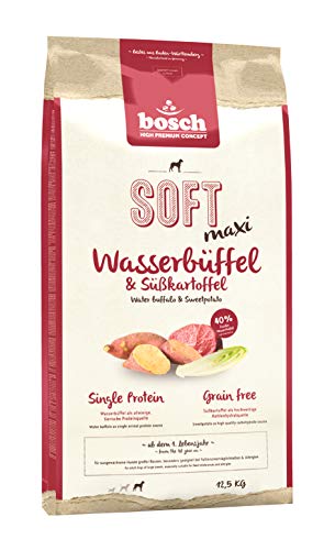 bosch HPC SOFT Maxi Wasserbüffel & Süßkartoffel | halbfeuchtes Hundefutter für ausgewachsene Hunde großer Rassen | Single Protein | grain-free | 1 x 12.5 kg von bosch TIERNAHRUNG