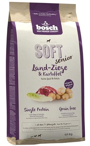 bosch HPC SOFT Senior Ziege & Kartoffel | halbfeuchtes Hundefutter für ältere | ernährungssensible Hunde aller Rassen | Single Protein | grain-free | 1 x 12.5 kg von bosch TIERNAHRUNG