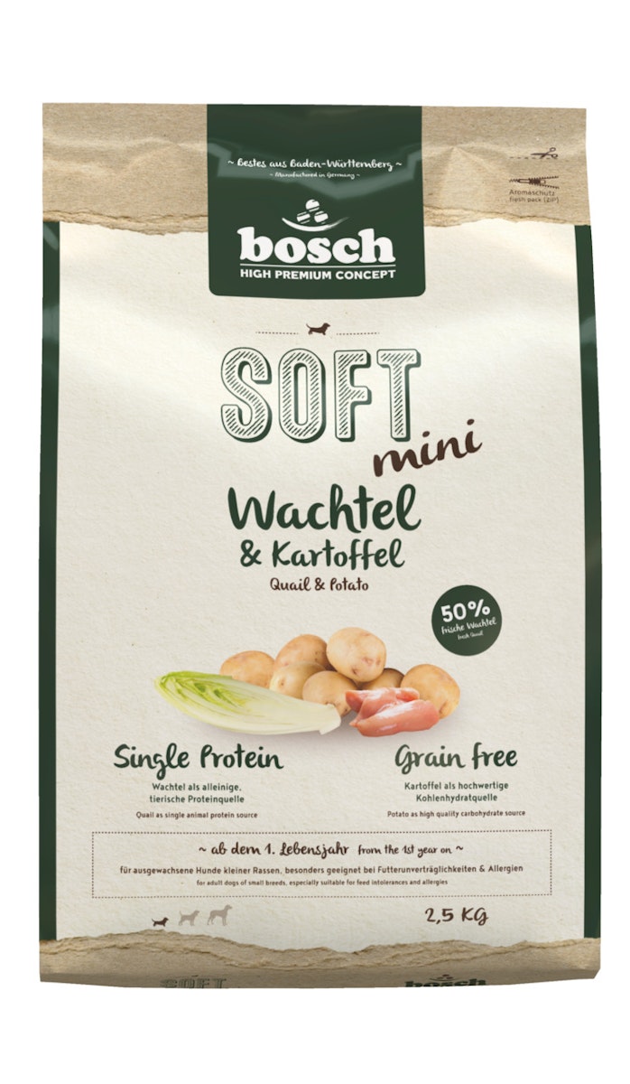bosch SOFT Mini Wachtel & Kartoffel Hundetrockenfutter von bosch Tiernahrung
