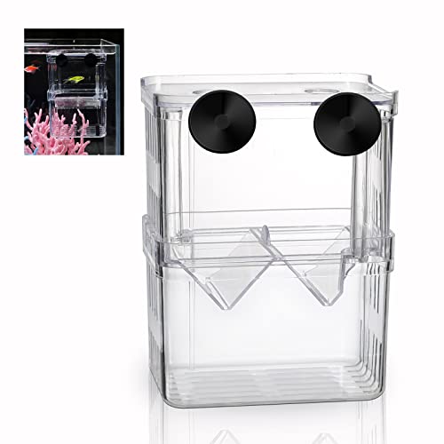 Aquarium Zuchtbox, Acrylnest Fischzuchtkasten mit Isolierfach, Zubehör für kleine Fische, Garnelen, Clownfische, Guppys （Größe M） von boxtech
