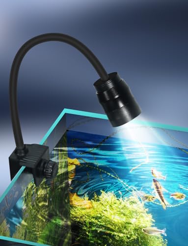 Boxtech Aquarium Beleuchtung, Aquarium LED Zoom Lichter Hohe,3 Farben Einstellbare Brennweite,Temperaturbeständigkeit Schnelle Wärmeableitung und nachhaltige Nutzung 10W von boxtech