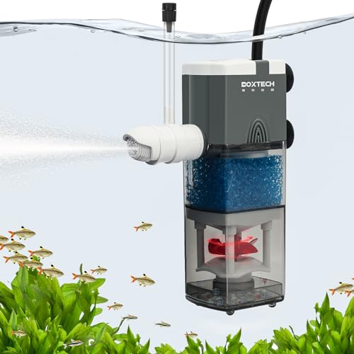 boxtech 4 in 1 Filter für Aquarien, multifunktionaler Aquarienfilter, leiser Tauchfilter, 3 W, Durchflussmenge 220 l/h, geeignet für Aquarien von 5 – 10 Gallonen boxtech 4 in 1 Filter für Aquarien, multifunktionaler Aquarienfilter, leiser Tauchfilter, 3 W, Durchflussmenge 220 l/h, geeignet für Aquarien von 5 – 10 Gallonen von boxtech