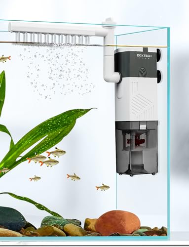 boxtech 4 in 1 Filter für Aquarien, multifunktionaler Aquarienfilter, leiser Tauchfilter, 6 W, Durchflussmenge 450 l/h, geeignet für Aquarien von 8 – 17 Gallonen boxtech 4 in 1 Filter für Aquarien, multifunktionaler Aquarienfilter, leiser Tauchfilter, 6 W, Durchflussmenge 450 l/h, geeignet für Aquarien von 8 – 17 Gallonen von boxtech
