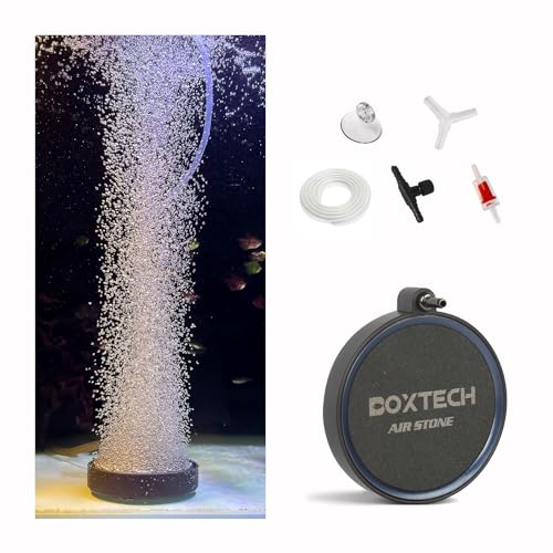 boxtech Aquarium-Luftstein-Set, Sandplatte, Aquarium-Diffusor für gelösten Sauerstoff, Belüfterstein (S- 80 mm) von boxtech