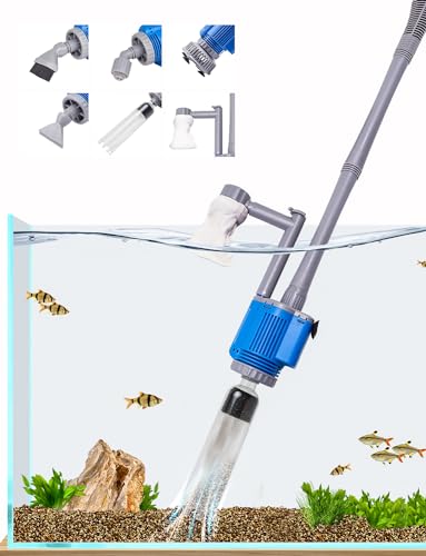 boxtech Aquarium Elektrisch Sand Kies Reiniger, Fischbehälter Staubsauger, Wasserwechsel Pumpe, Wasserdusche, Gravel Cleaner für Große und Kleine Fish Tank mit 86cm Grifflänge (Elektrisch Pumpe 28W) von boxtech